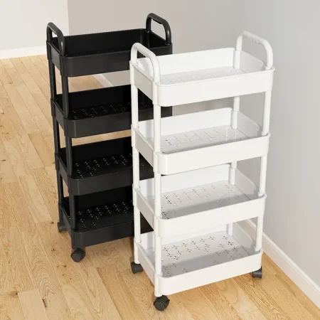 Estante de Almacenamiento de Varios Niveles - Carrito Móvil Multifuncional para Cocina, Dormitorio y Baño